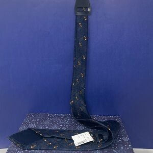 Jeffrey Scott Silk Navy and Gold Paisley Tie w/ tag